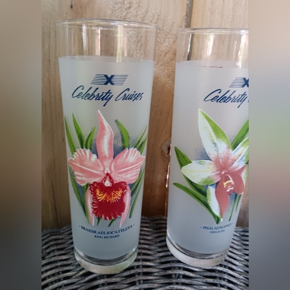 Celebrity Cruise Line Frosted Orchid Glasses #7001 & #7003 - Picture 2 of 6